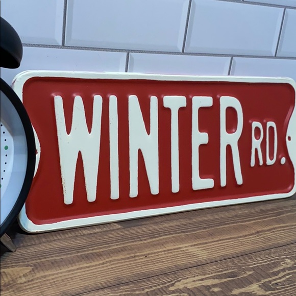 Metal Winter road sign - Picture 2 of 3